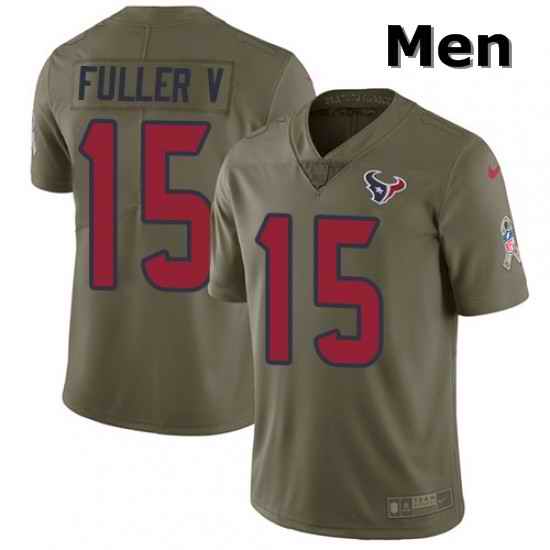 Men Nike Houston Texans 15 Will Fuller V Limited Olive 2017 Salute to Service NFL Jersey